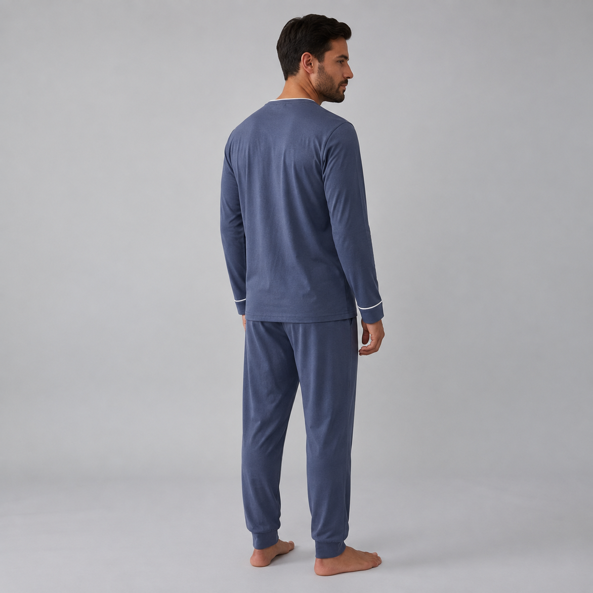 Pigiama da uomo con felpa e pantaloni in maglia elasticizzata di bambù