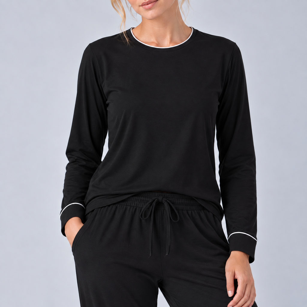 Felpa da donna in maglia elasticizzata di bambù