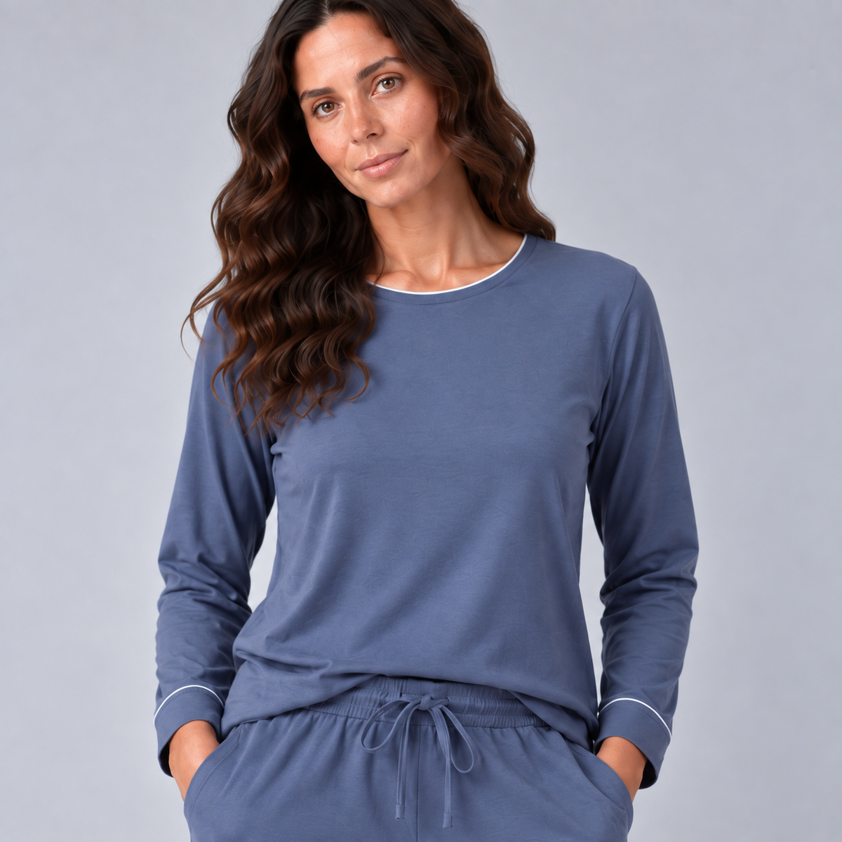 Felpa da donna in maglia elasticizzata di bambù