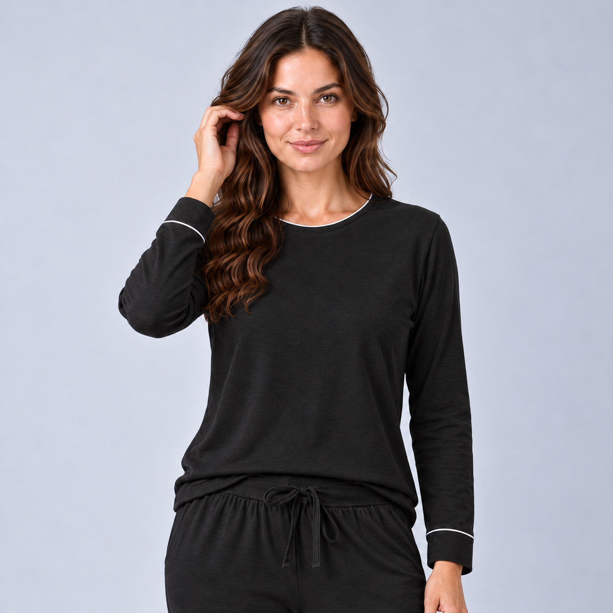 Felpa da donna in maglia elasticizzata di bambù