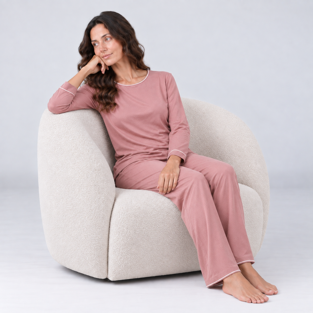 Felpa da donna in maglia elasticizzata di bambù