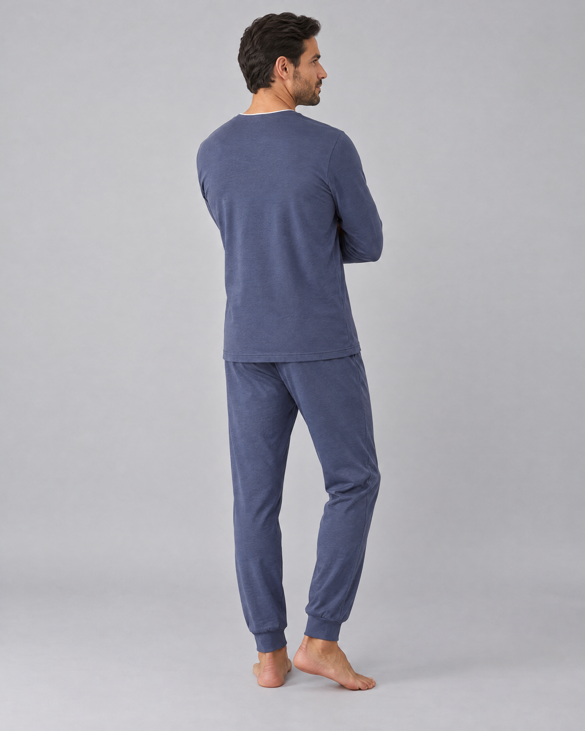 Pigiama da uomo con felpa e pantaloni in maglia elasticizzata di bambù