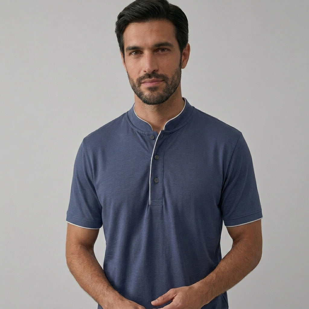 Set pigiama da uomo in bambù stretch in maglia con T-shirt e shorts