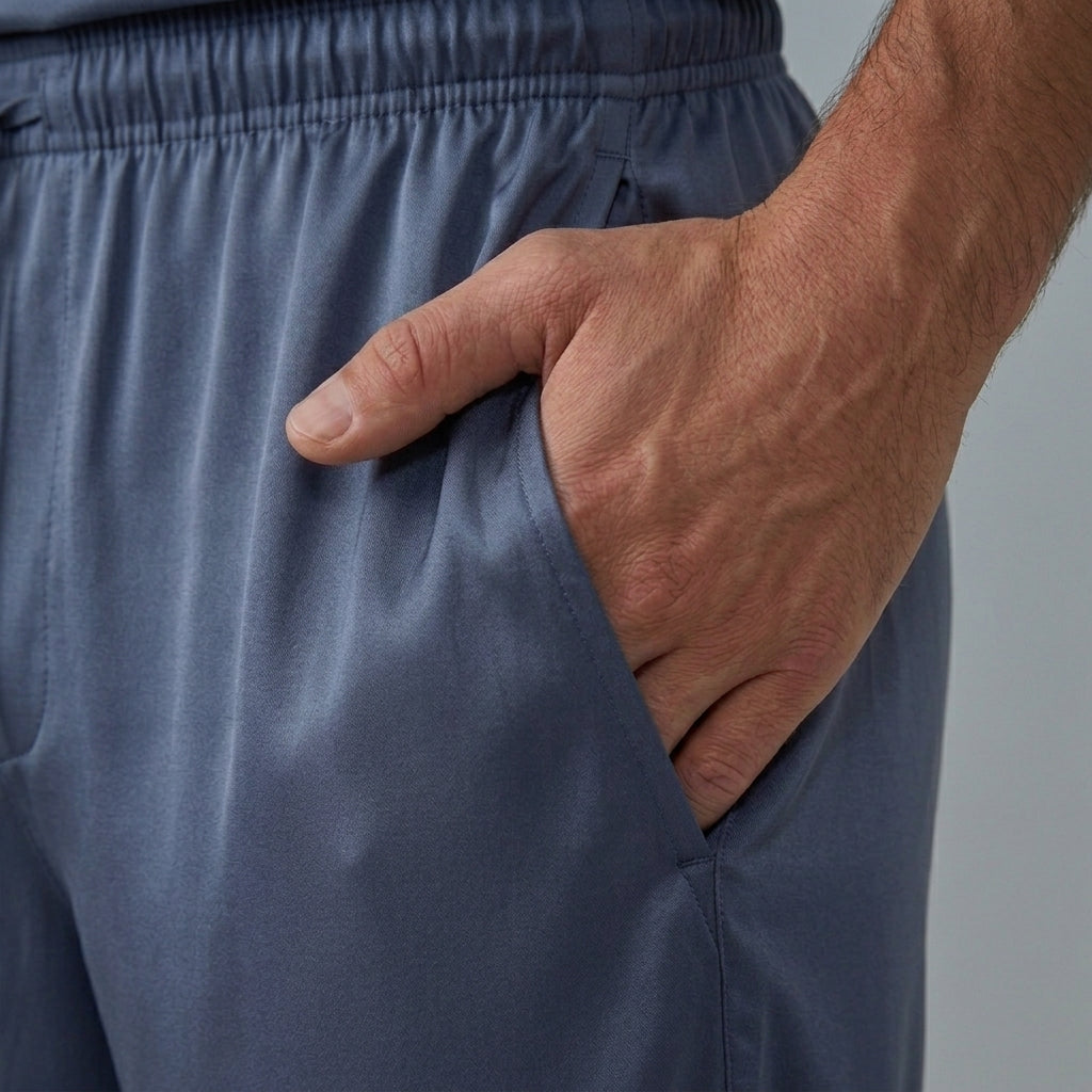 Set pigiama da uomo in bambù stretch in maglia con T-shirt e shorts
