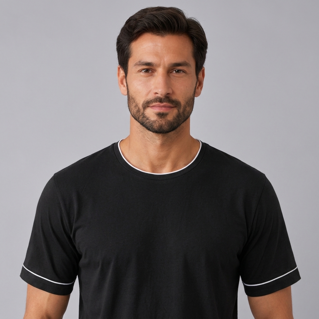 T-shirt da uomo in maglia elasticizzata di bambù