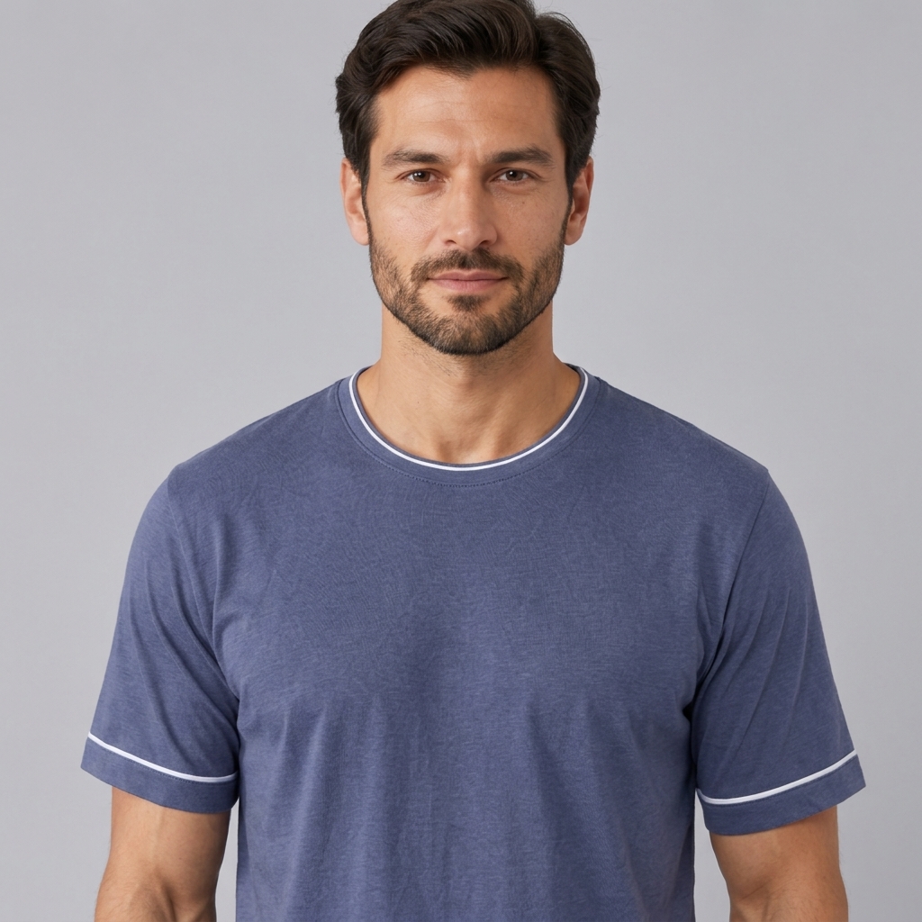T-shirt da uomo in maglia elasticizzata di bambù