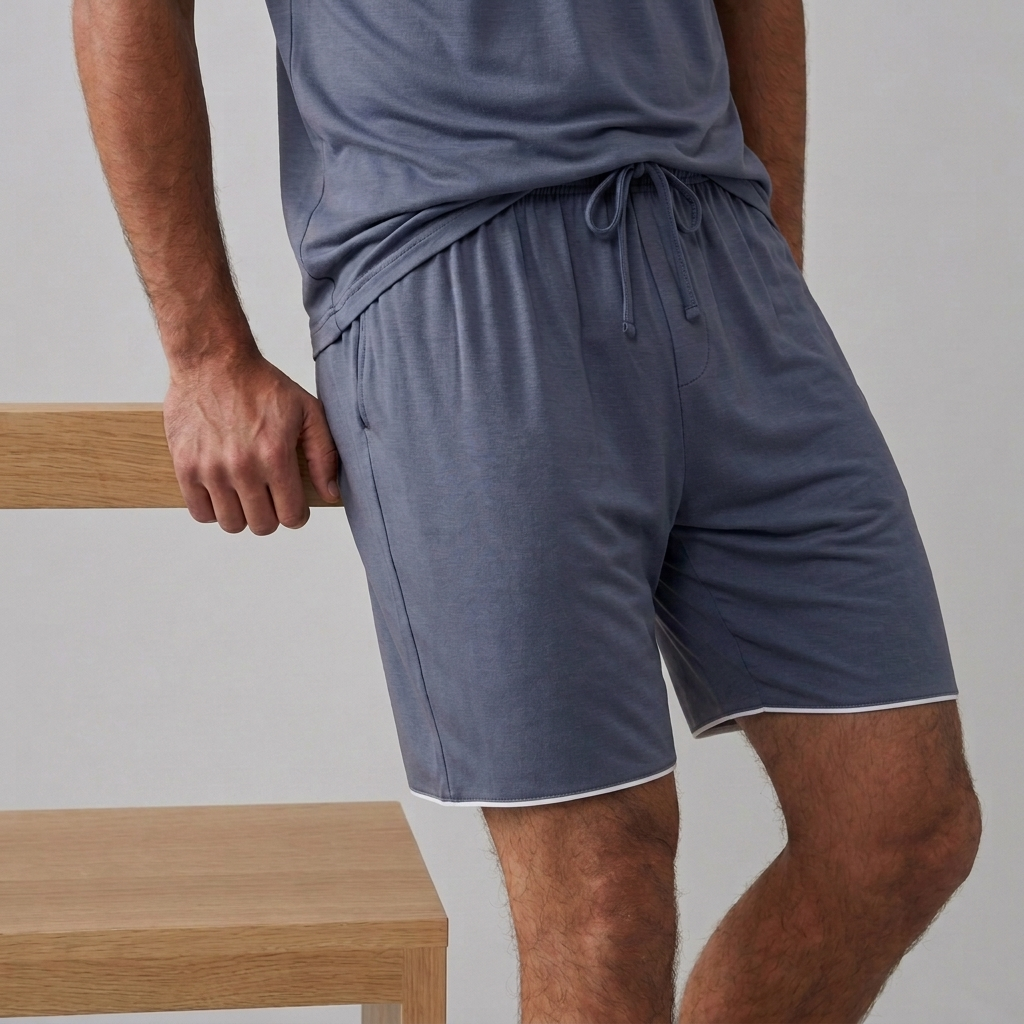 Shorts da uomo in bambù in maglia elasticizzata